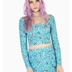 Gummy Brains Squared up Long Sleeve Crop